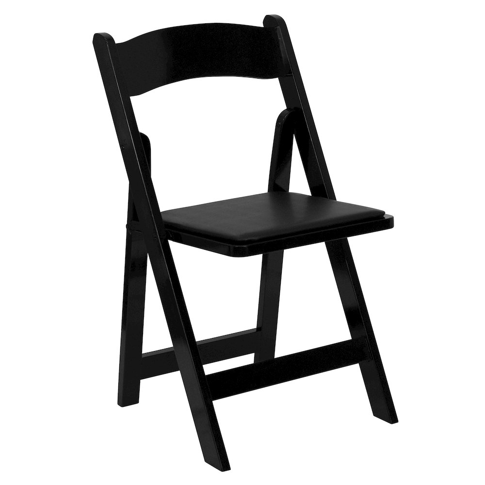 2 Pack Black Wood Folding Chair with Vinyl Padded Seat. Picture 10