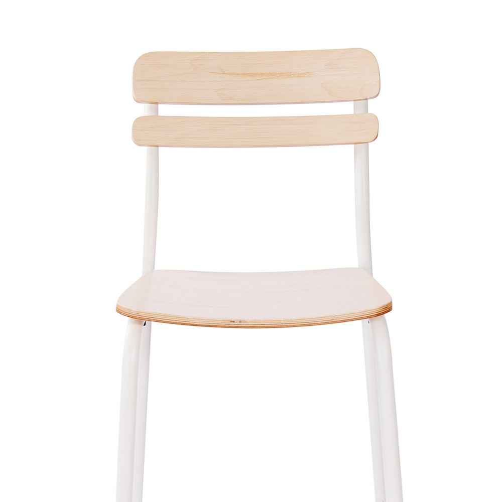 2 Pack Cyprus Solid Wood Bar Stools, White Metal Frames, Antique White Finish. Picture 9