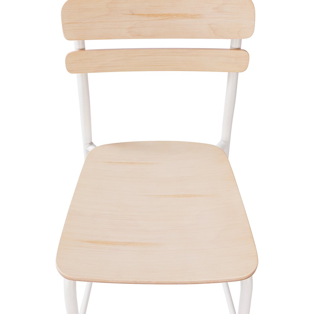 2 Pack Cyprus Solid Wood Bar Stools, White Metal Frames, Antique White Finish. Picture 12