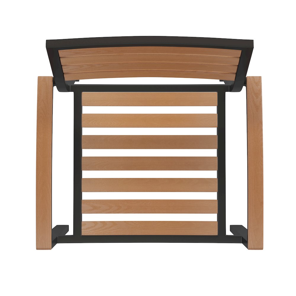 Outdoor Stackable Faux Teak Side Chair - Set of 2. Picture 12