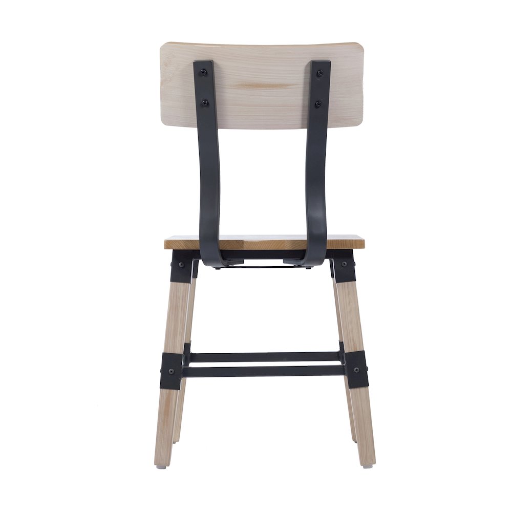 Jackson 2 Pack Rustic Antique White Industrial Wood Dining Chair. Picture 8