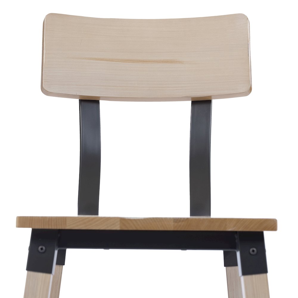 Jackson 2 Pack Rustic Antique White Industrial Wood Dining Chair. Picture 9