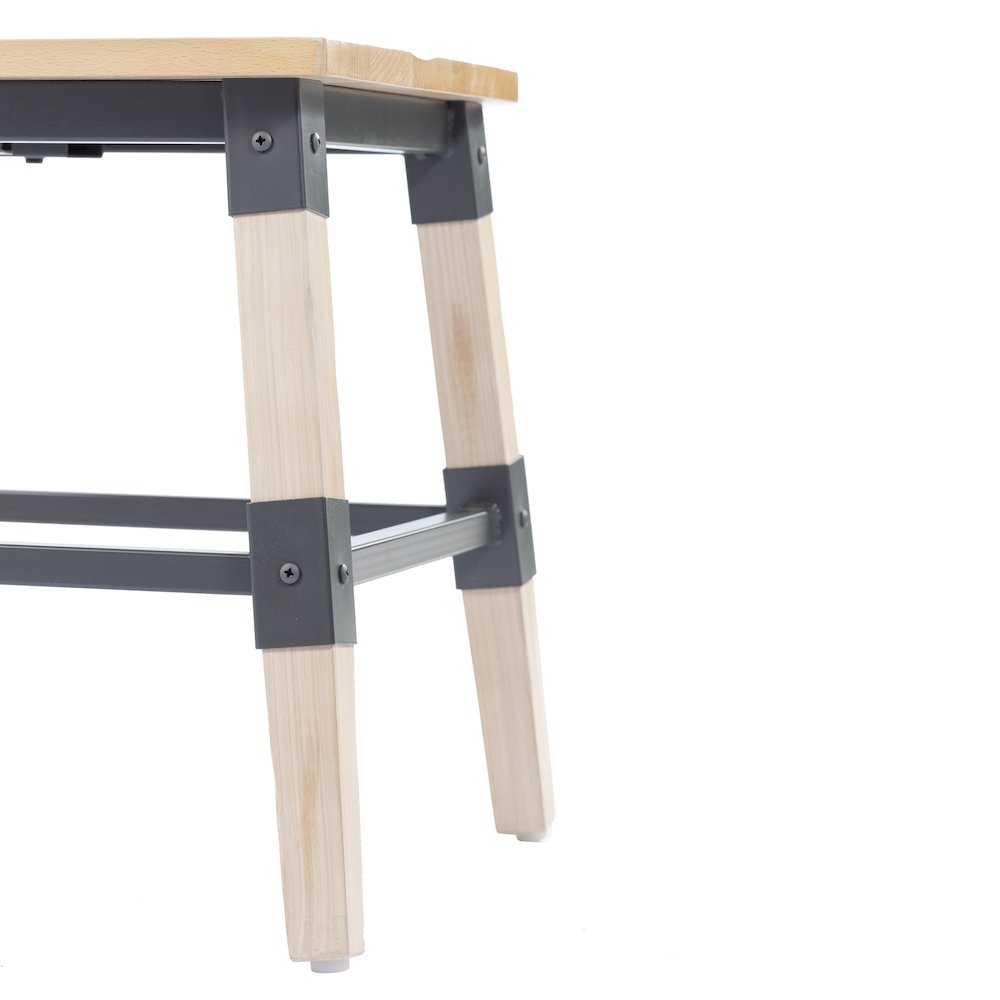 Jackson 2 Pack Rustic Antique White Industrial Wood Dining Chair. Picture 12