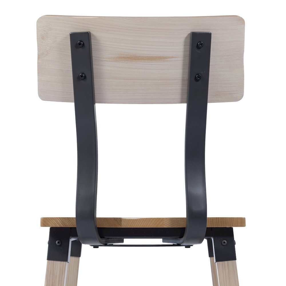 Jackson 2 Pack Rustic Antique White Industrial Wood Dining Chair. Picture 16
