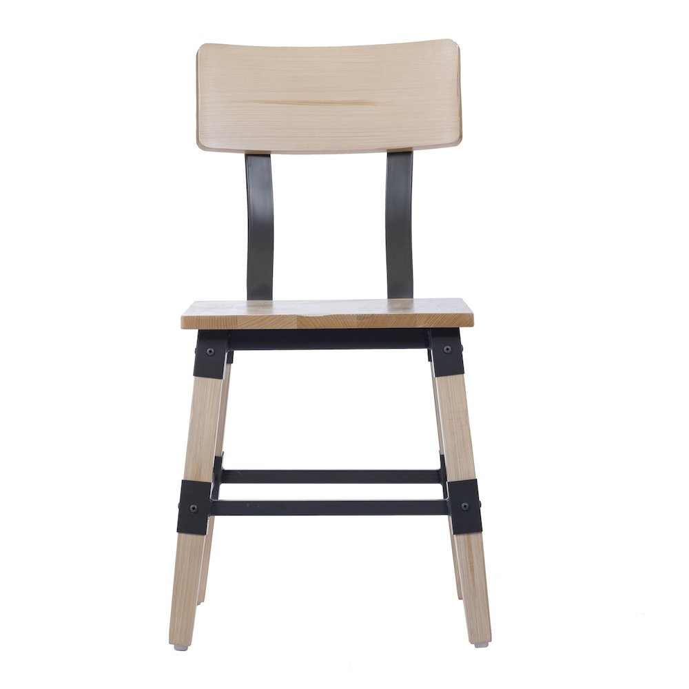 Jackson 2 Pack Rustic Antique White Industrial Wood Dining Chair. Picture 11