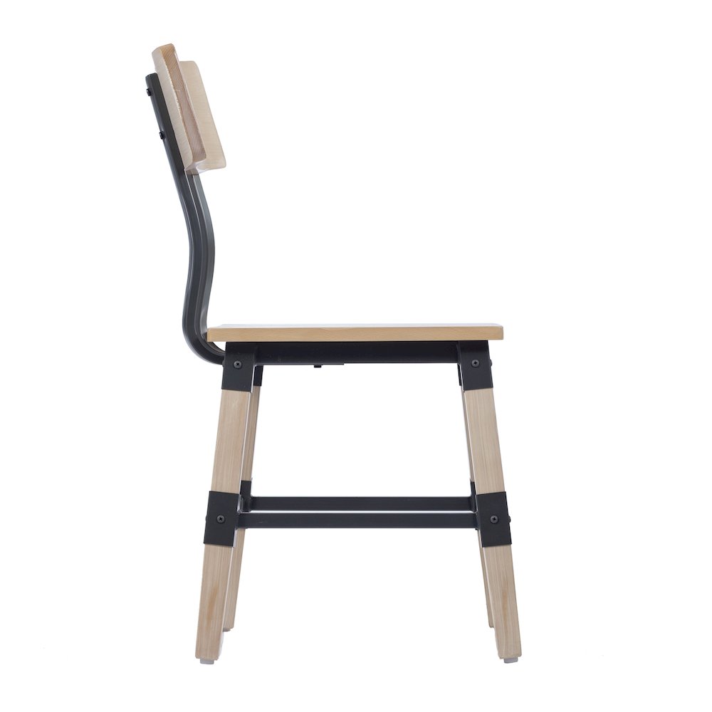 Jackson 2 Pack Rustic Antique White Industrial Wood Dining Chair. Picture 10