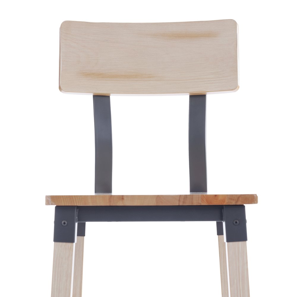 Jackson 2 Pack Rustic Antique White Industrial Wood Dining Barstool. Picture 9