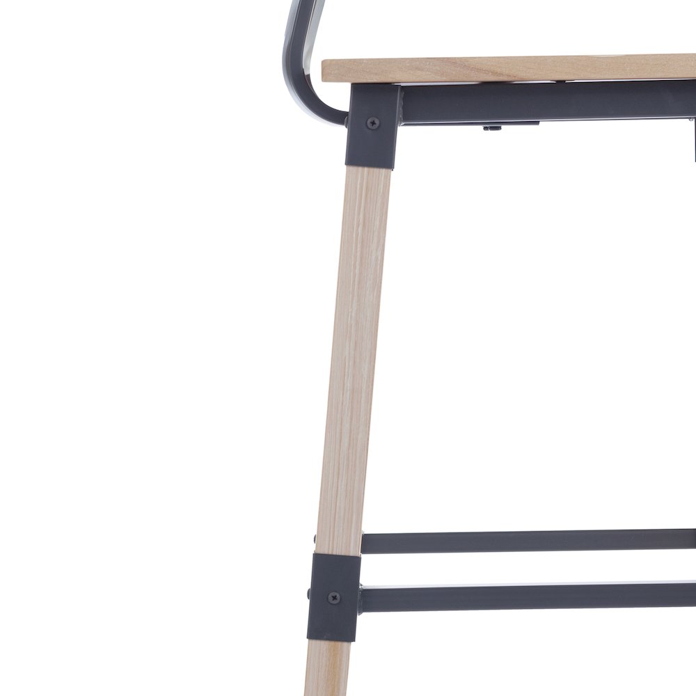 Jackson 2 Pack Rustic Antique White Industrial Wood Dining Barstool. Picture 14