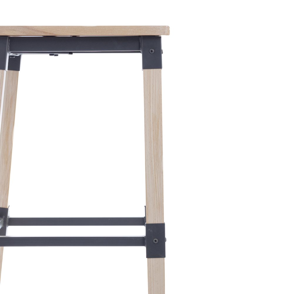 Jackson 2 Pack Rustic Antique White Industrial Wood Dining Barstool. Picture 15