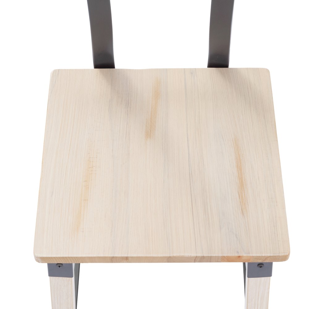 Jackson 2 Pack Rustic Antique White Industrial Wood Dining Barstool. Picture 17