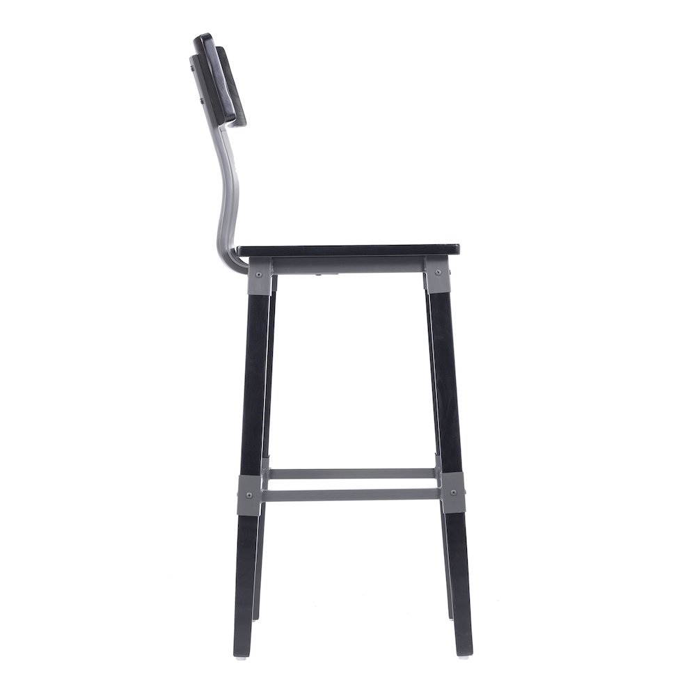 Jackson 2 Pack Commercial Grade Rustic Black Industrial Wood Dining Barstool. Picture 10