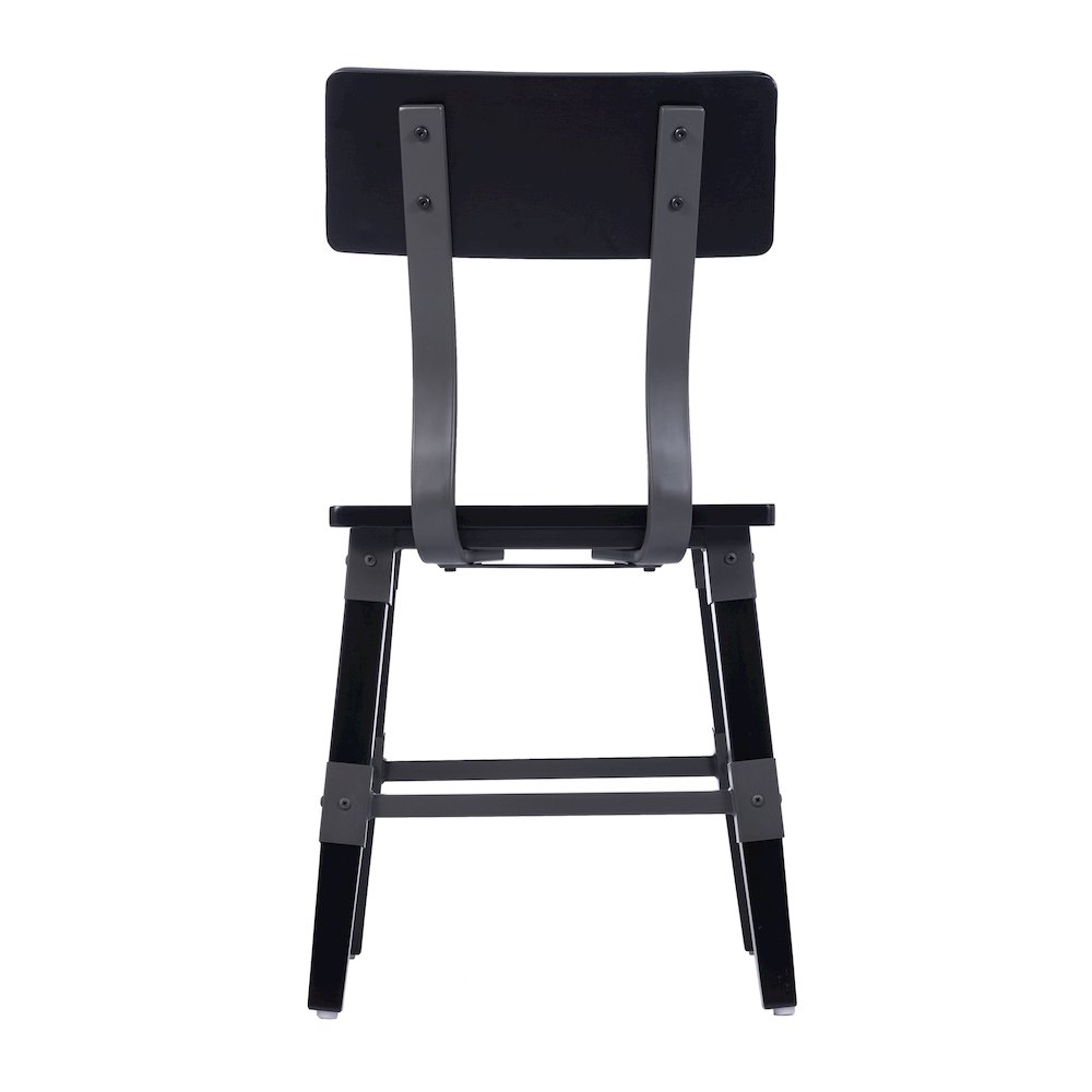 Jackson 2 Pack Commercial Grade Rustic Black Industrial Wood Dining Chair. Picture 8