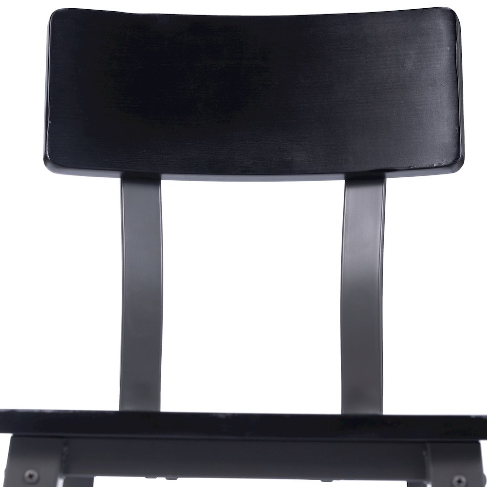 Jackson 2 Pack Commercial Grade Rustic Black Industrial Wood Dining Chair. Picture 9