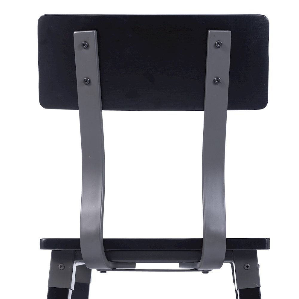 Jackson 2 Pack Commercial Grade Rustic Black Industrial Wood Dining Chair. Picture 16