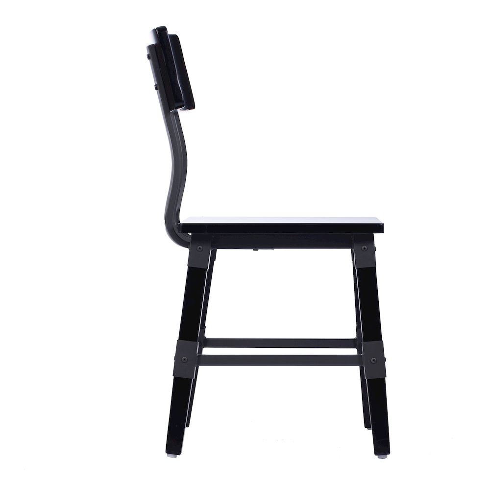 Jackson 2 Pack Commercial Grade Rustic Black Industrial Wood Dining Chair. Picture 10