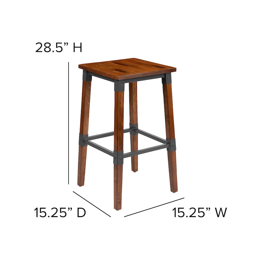 Set of 2 Commercial Grade Industrial Style Backless Dining Barstools. Picture 6