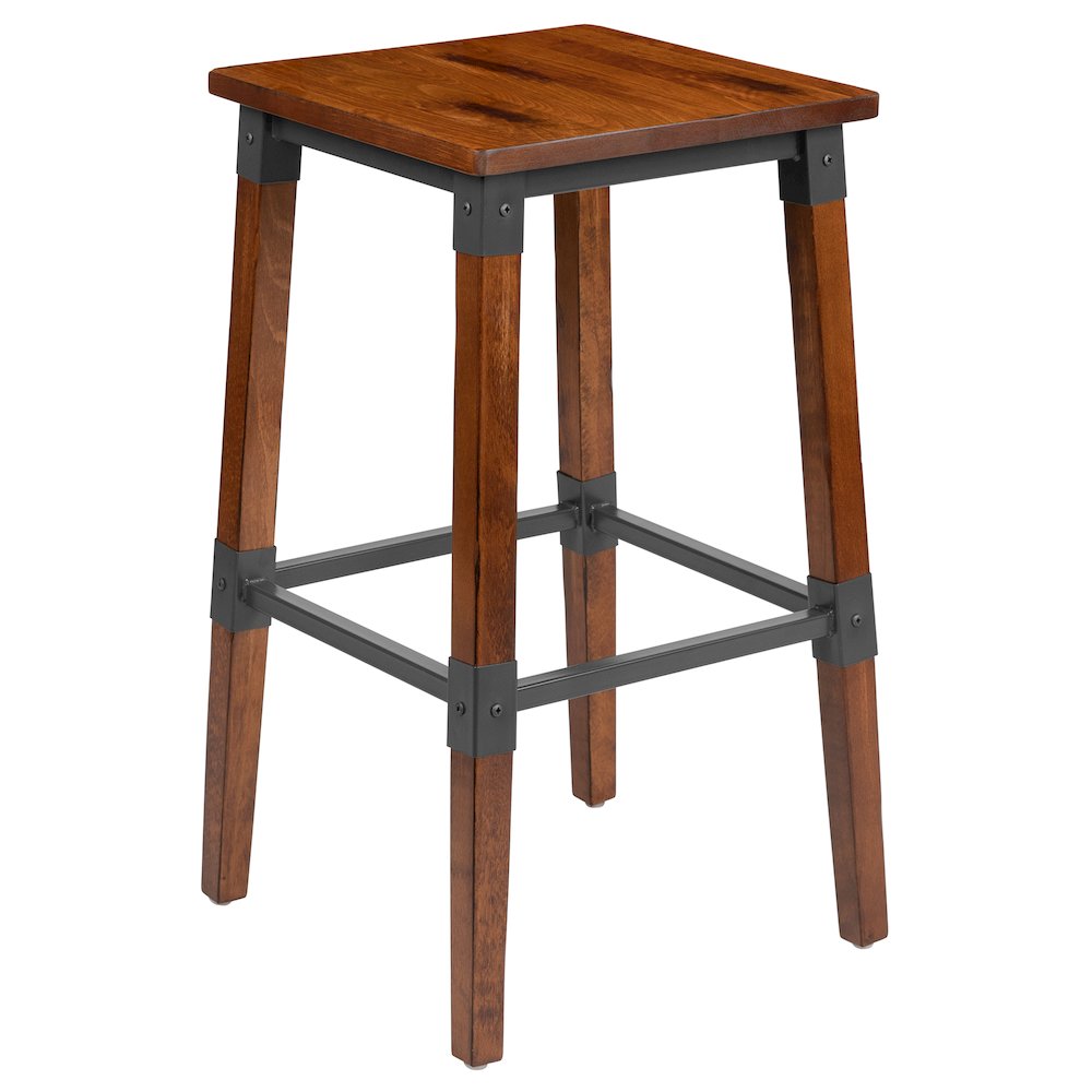 Set of 2 Commercial Grade Industrial Style Backless Dining Barstools. Picture 8