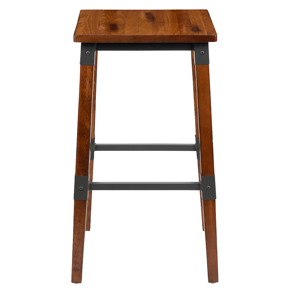 Set of 2 Commercial Grade Industrial Style Backless Dining Barstools. Picture 9