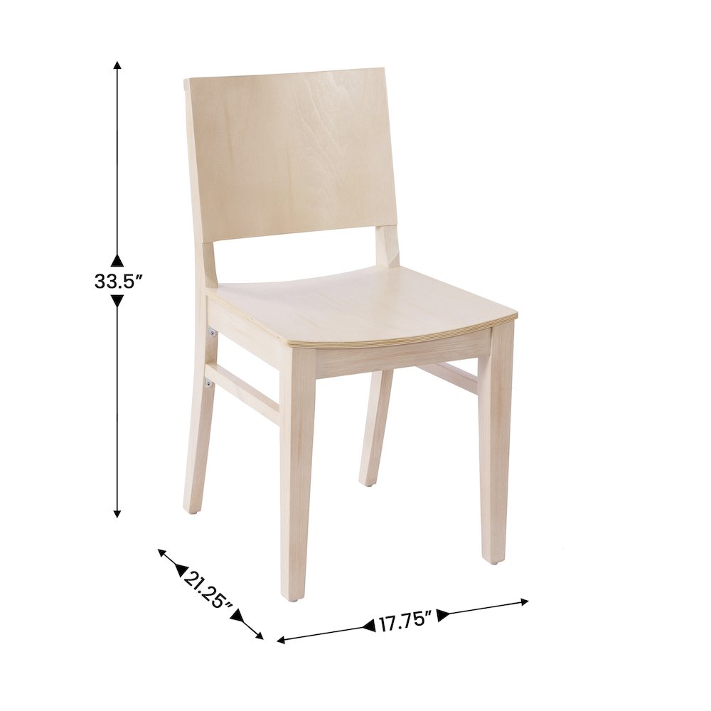 2 Pack Naples Solid Wood Dining Chairs, Curved Backrests, Antique White Finish. Picture 6