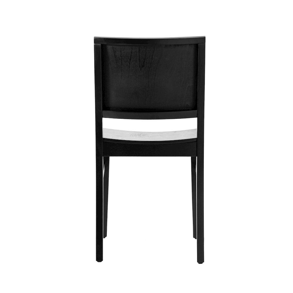 2 Pack Naples Solid Wood Dining Chairs with Curved Backrests and Black Finish. Picture 9