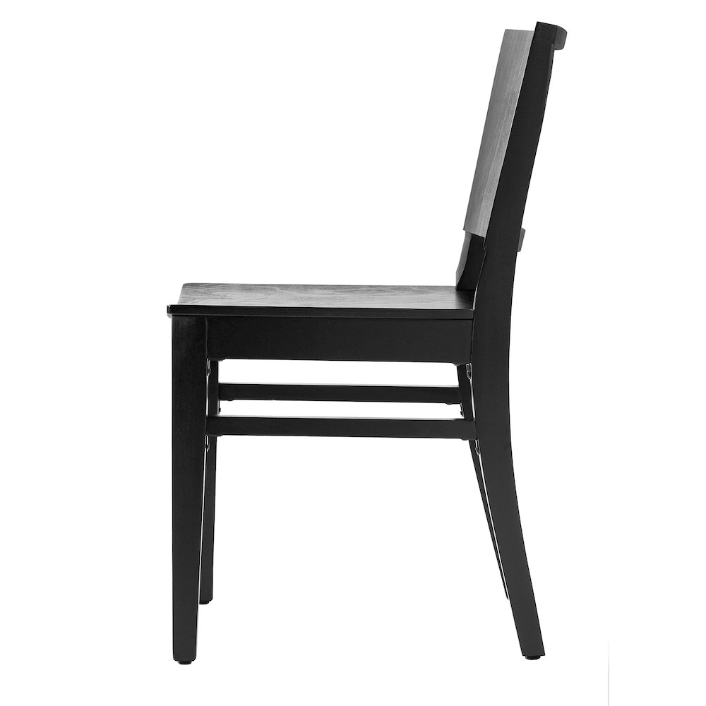 2 Pack Naples Solid Wood Dining Chairs with Curved Backrests and Black Finish. Picture 11