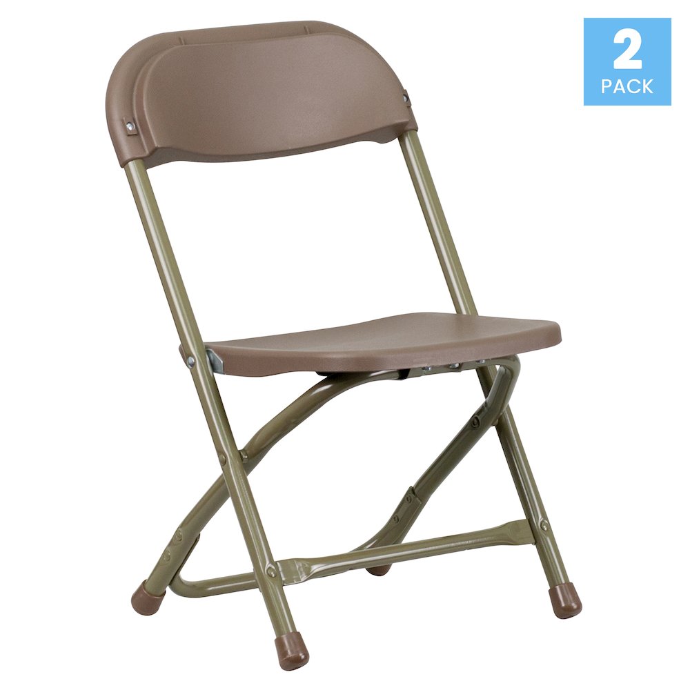 2 Pk. Kids Brown Plastic Folding Chair. Picture 1