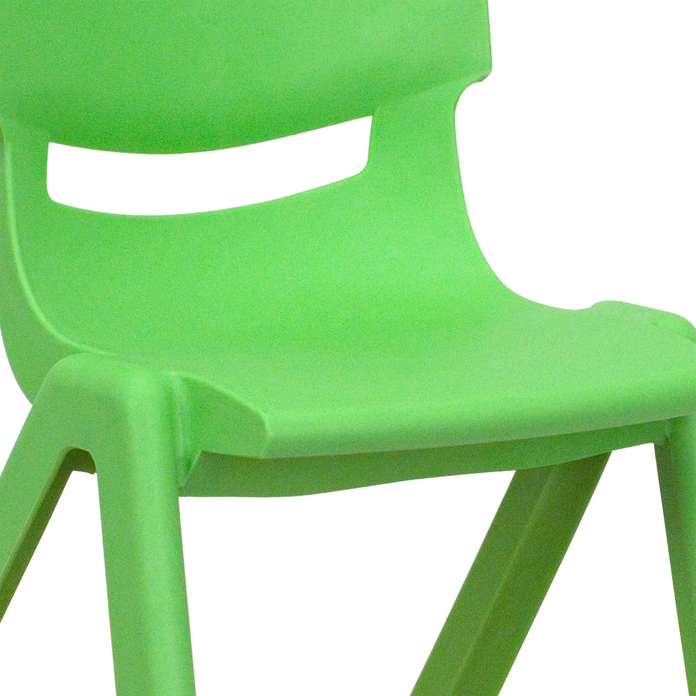 2 Pack Green Plastic Stackable School Chair with 12" Seat Height. Picture 9