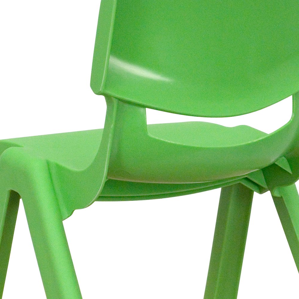 2 Pack Green Plastic Stackable School Chair with 12" Seat Height. Picture 12