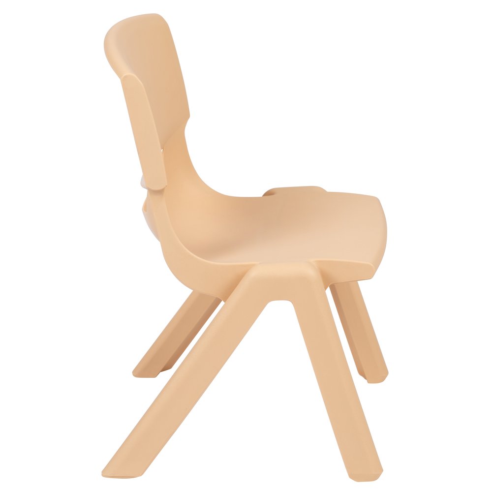 2 Pack Natural Plastic Stackable School Chair with 12" Seat Height. Picture 9