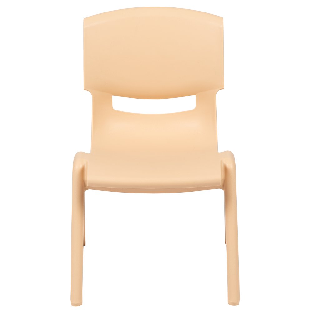 2 Pack Natural Plastic Stackable School Chair with 12" Seat Height. Picture 10