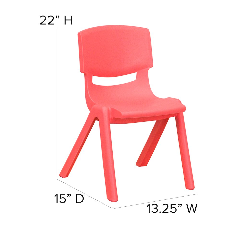 2 Pack Red Plastic Stackable School Chair with 12" Seat Height. Picture 7