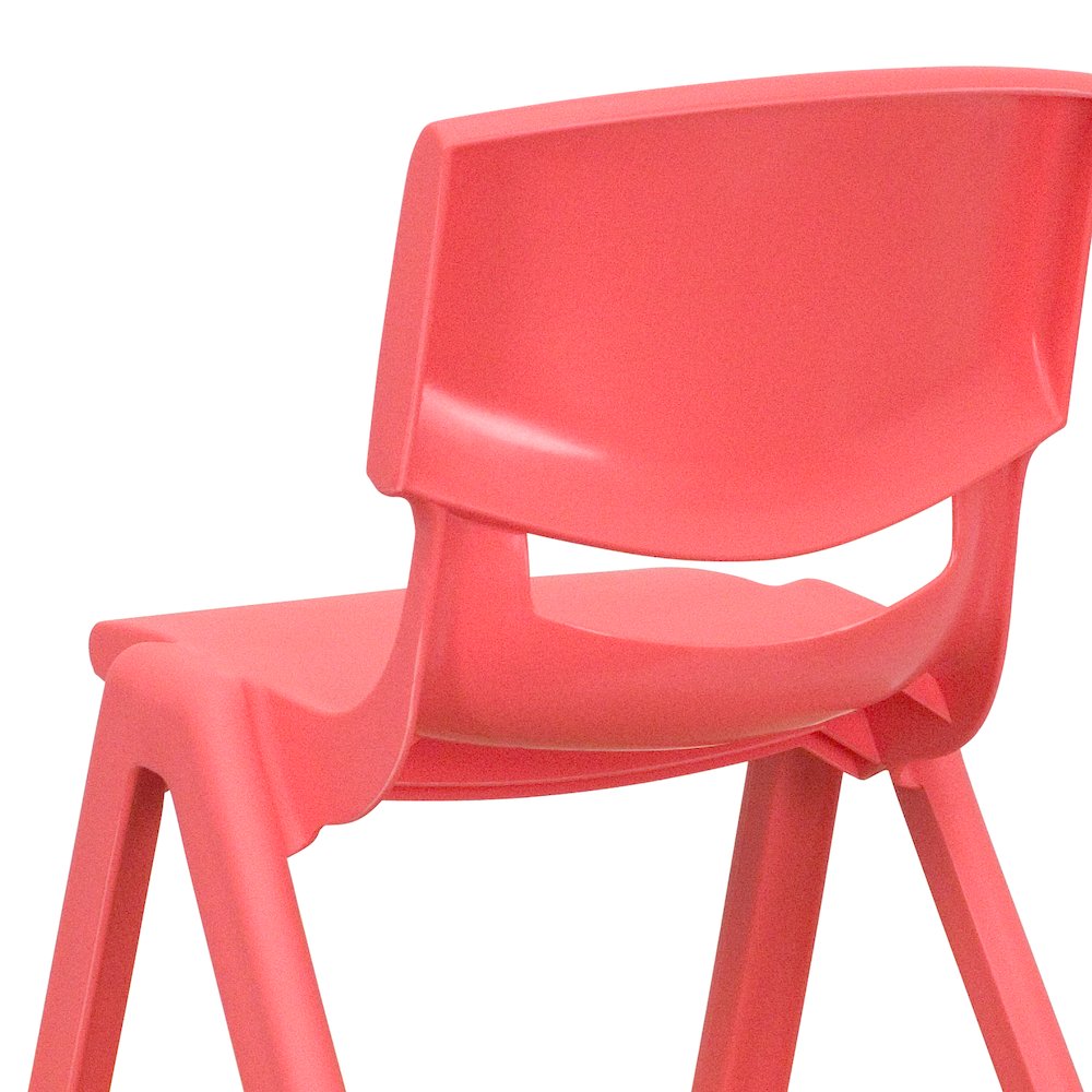 2 Pack Red Plastic Stackable School Chair with 12" Seat Height. Picture 12