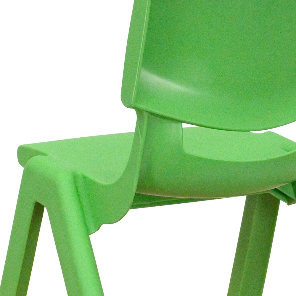2 Pack Green Plastic Stackable School Chair with 10.5'' Seat Height. Picture 14