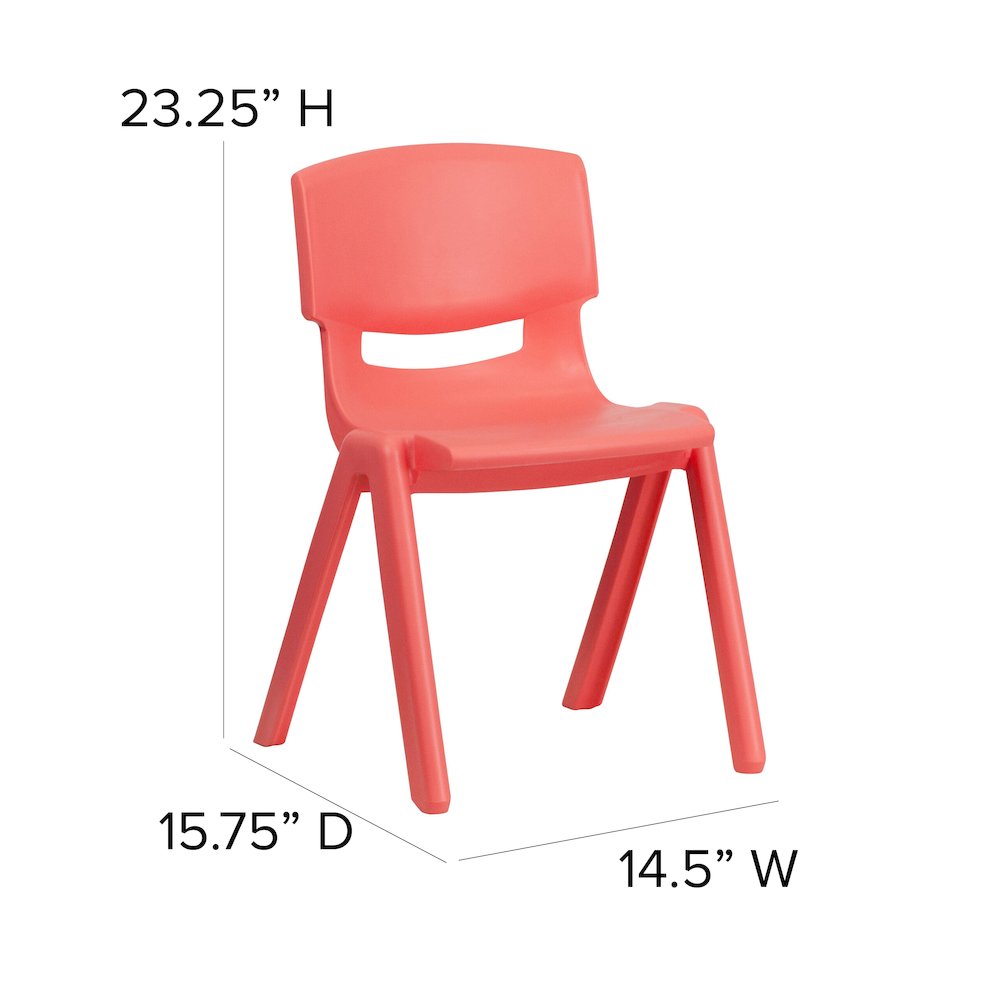 2 Pack Red Plastic Stackable School Chair with 13.25" Seat Height. Picture 7
