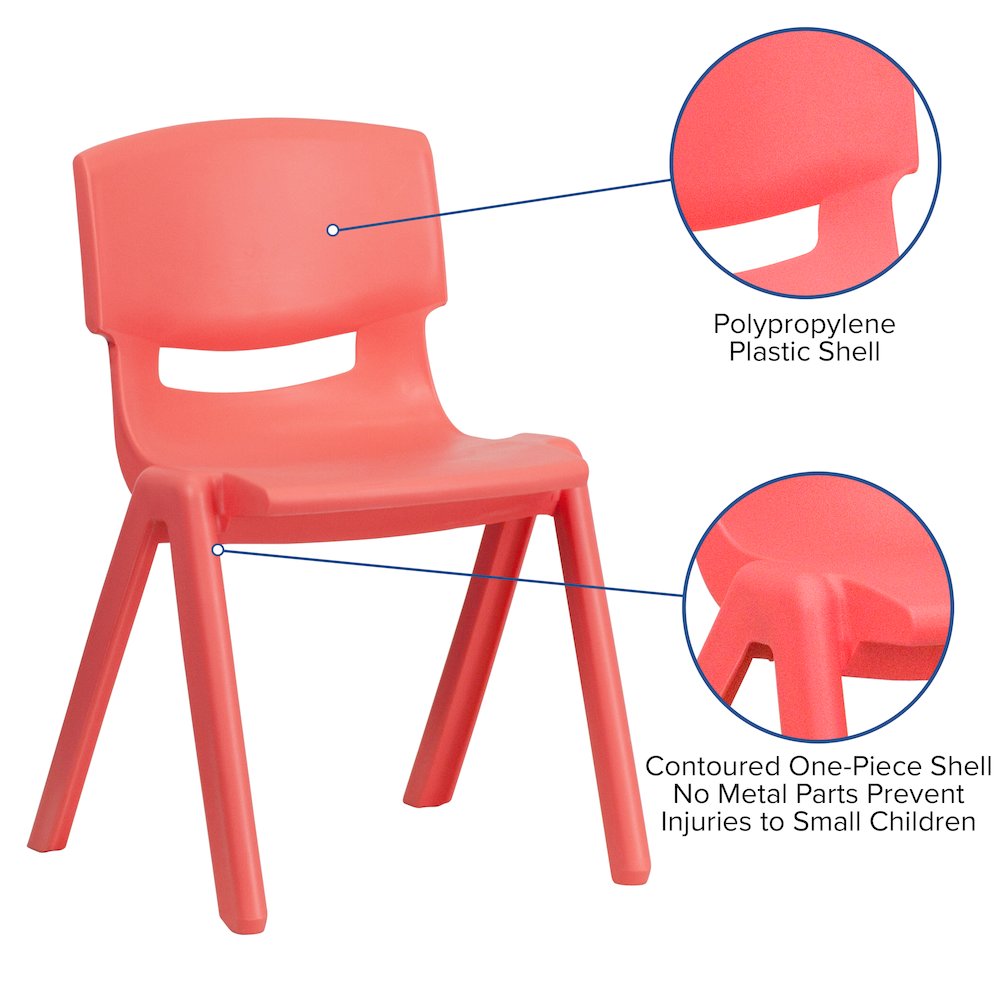 2 Pack Red Plastic Stackable School Chair with 13.25" Seat Height. Picture 6
