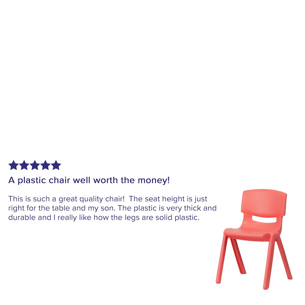 2 Pack Red Plastic Stackable School Chair with 13.25" Seat Height. Picture 5