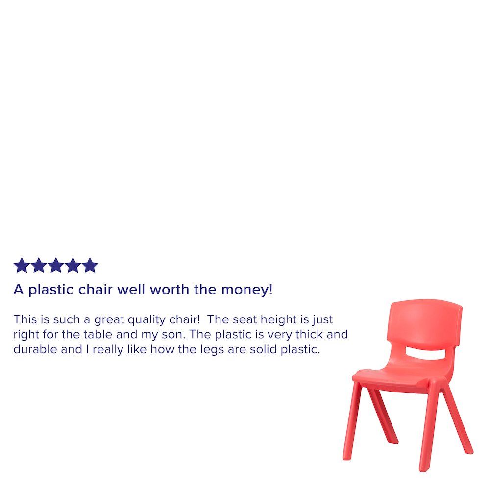 2 Pack Red Plastic Stackable School Chair with 15.5" Seat Height. Picture 5