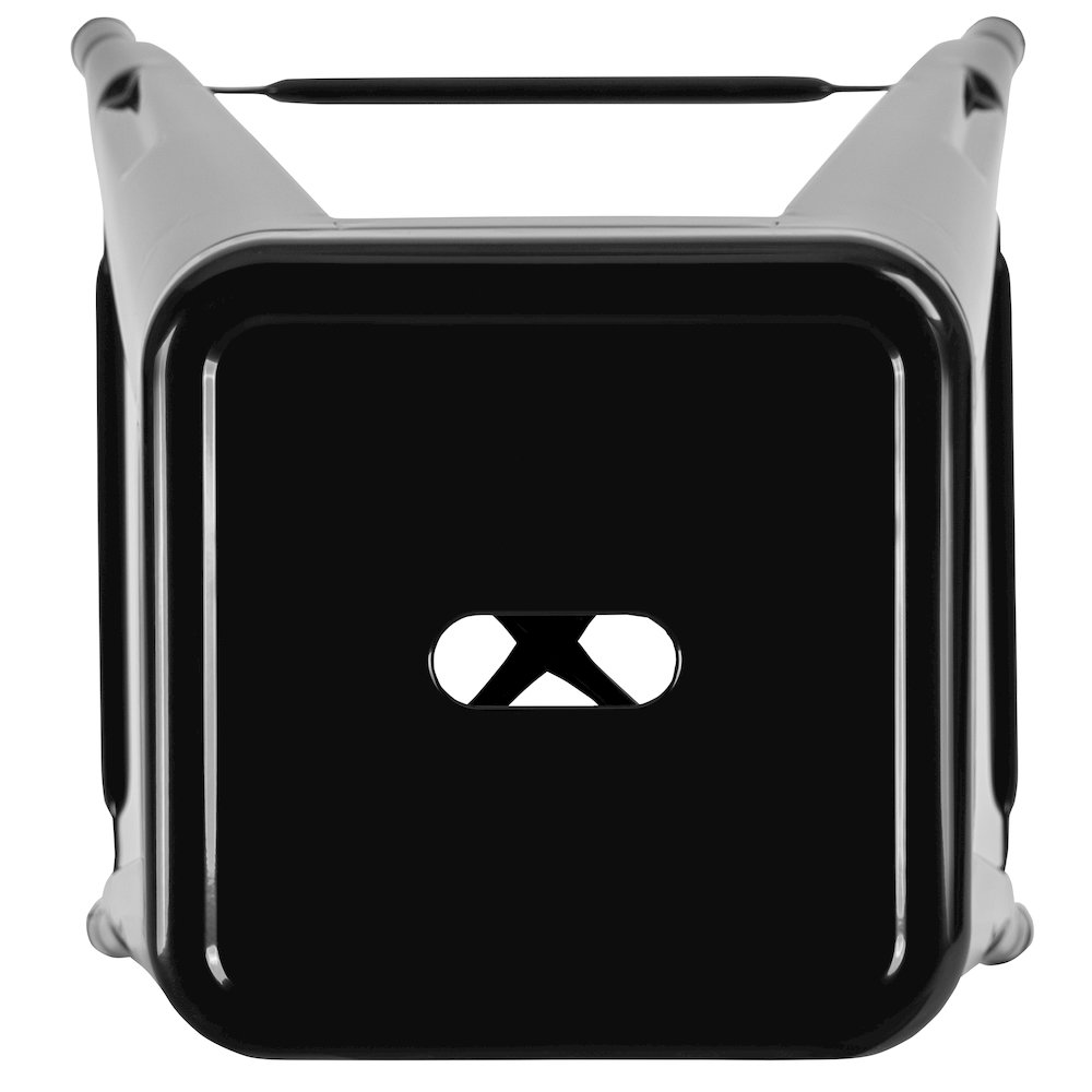 24" High Metal Counter-Height, Indoor Bar Stool in Black - Stackable Set of 4. Picture 11