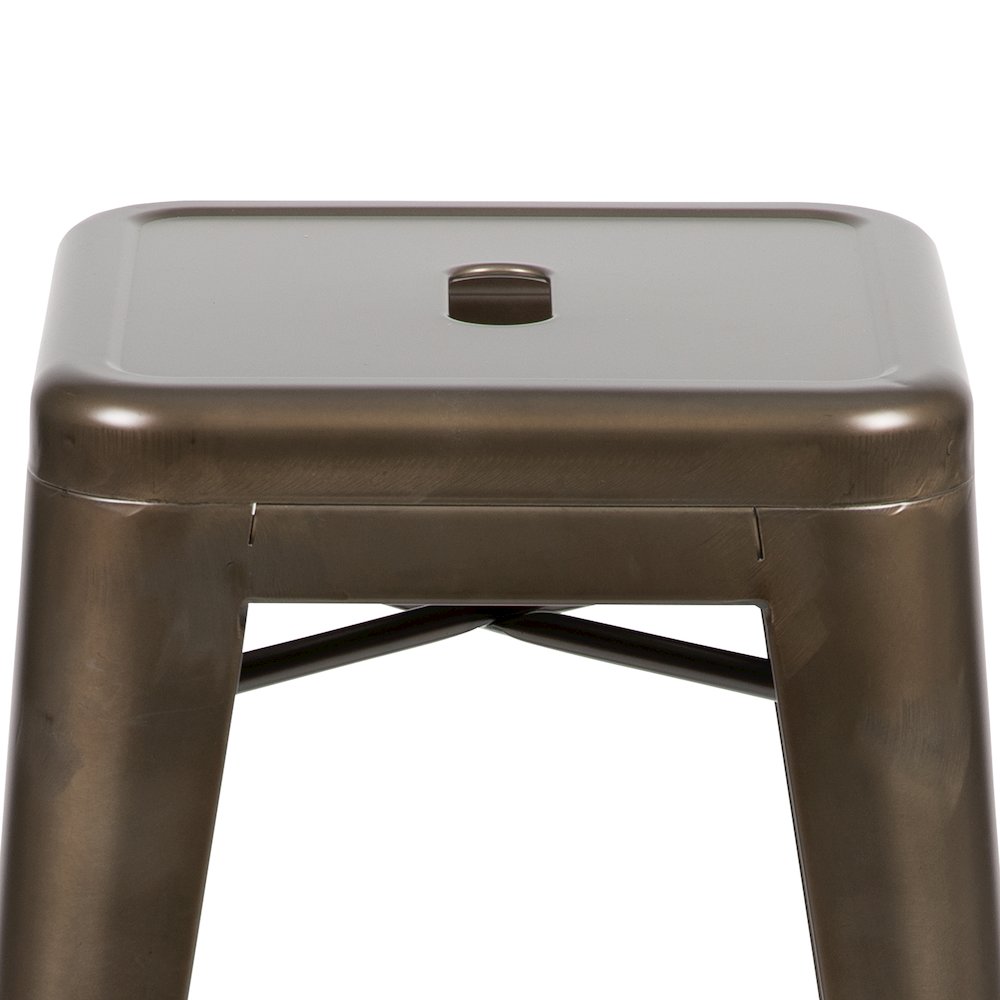 Modern Industrial Metal Stool in Gun Metal Gray. Picture 6
