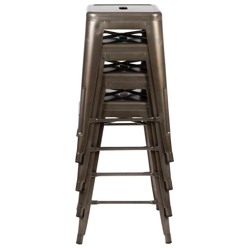 Modern Industrial Metal Stool in Gun Metal Gray. Picture 13