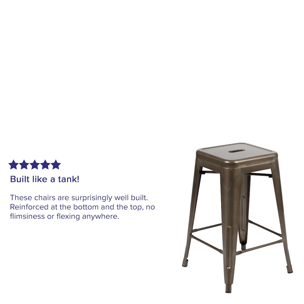 Modern Industrial Metal Stool in Gun Metal Gray. Picture 5