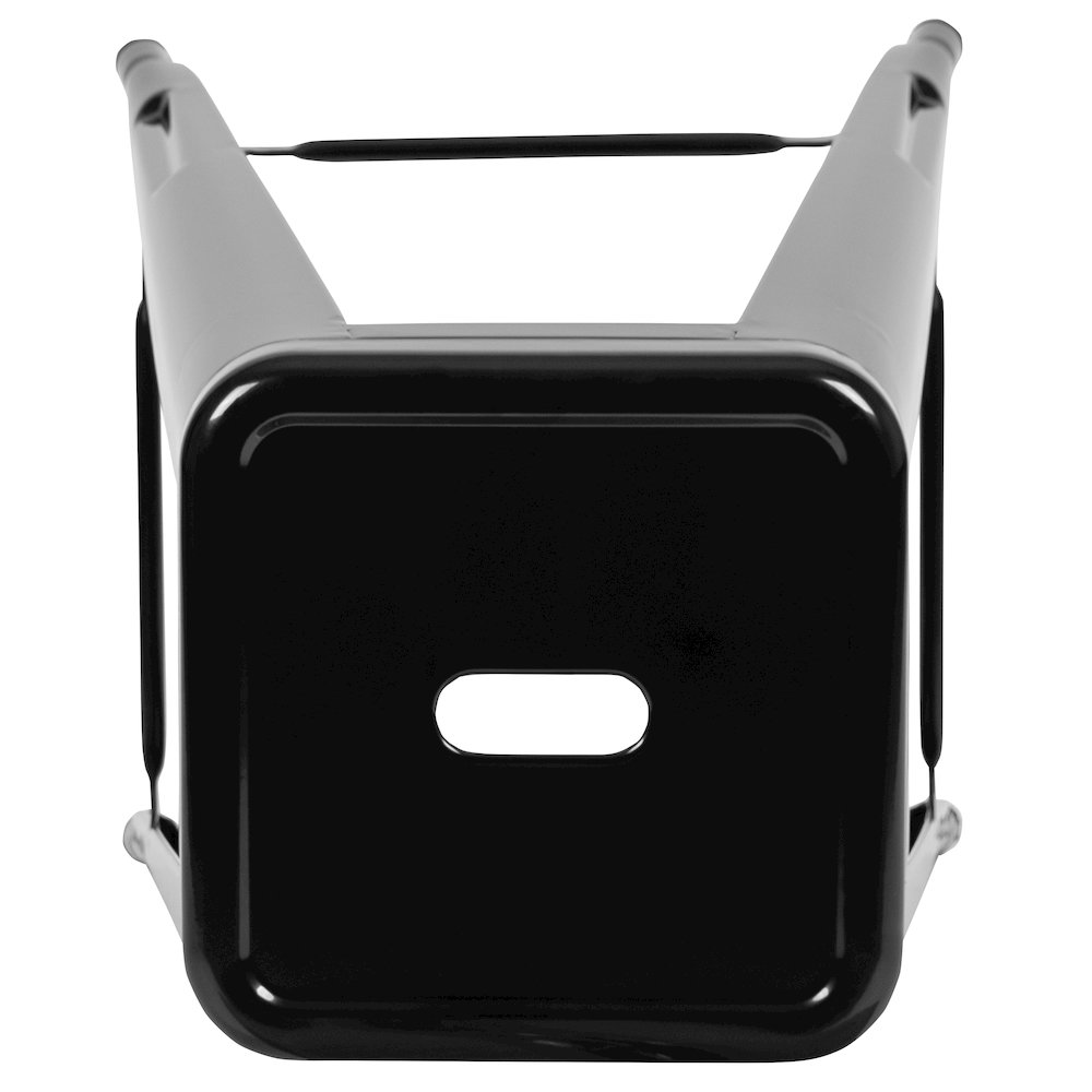 Modern Industrial Metal Stool in Black. Picture 11