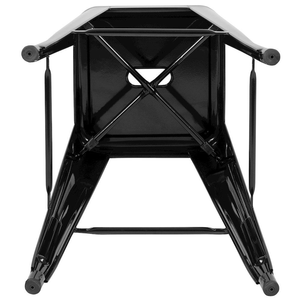 Modern Industrial Metal Stool in Black. Picture 12