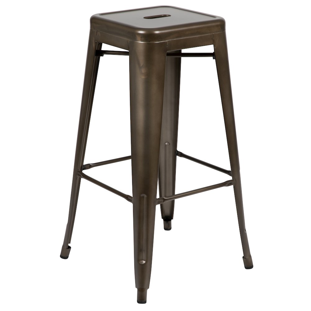 Modern Industrial Metal Stool in Gun Metal Gray. Picture 9