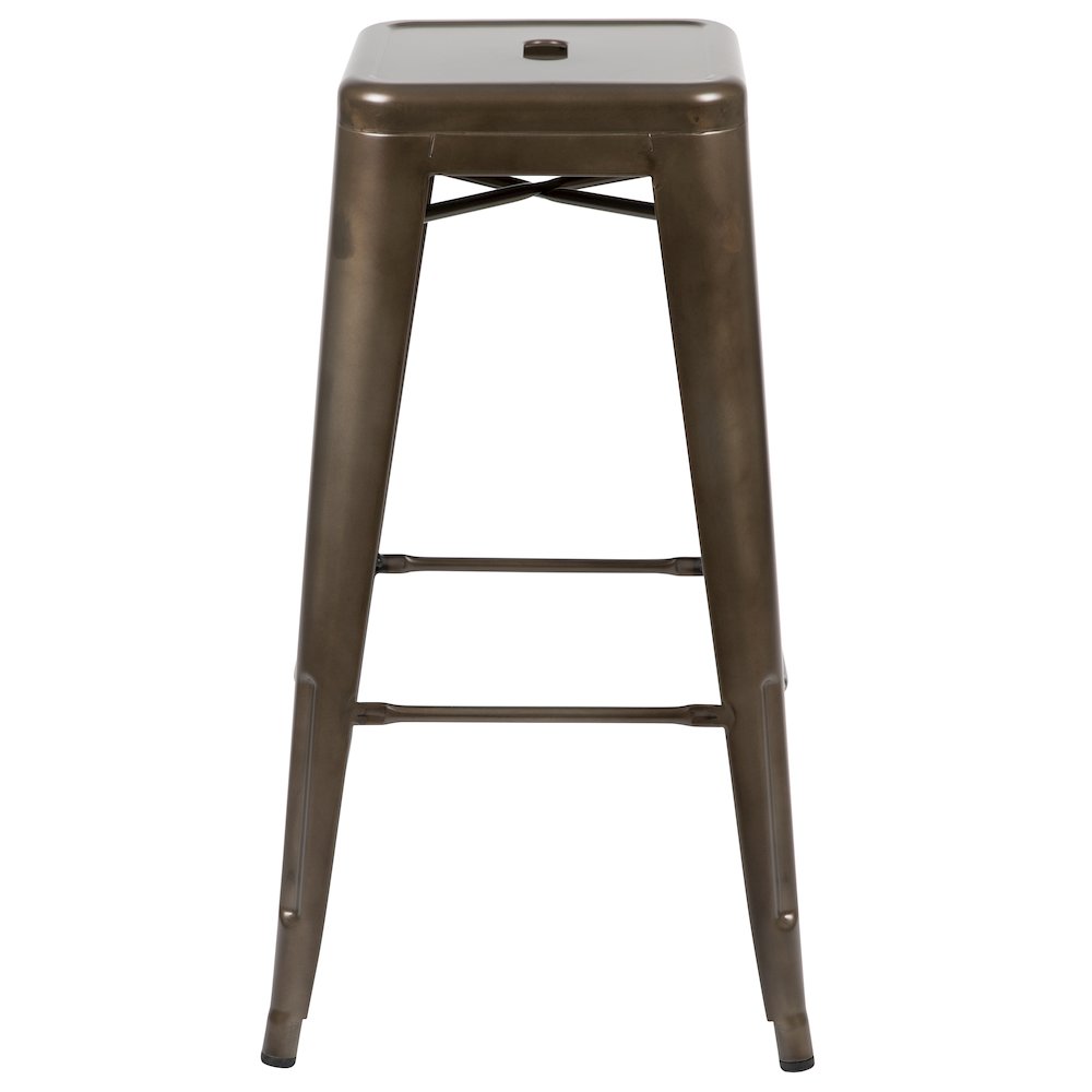 Modern Industrial Metal Stool in Gun Metal Gray. Picture 10