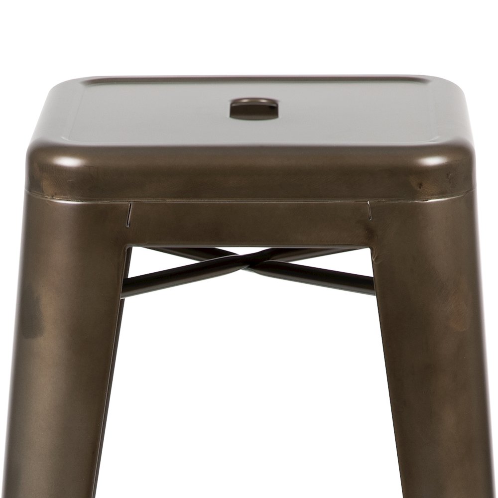 Modern Industrial Metal Stool in Gun Metal Gray. Picture 8