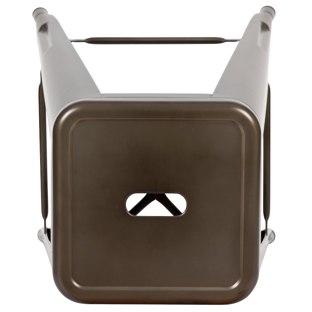 Modern Industrial Metal Stool in Gun Metal Gray. Picture 11