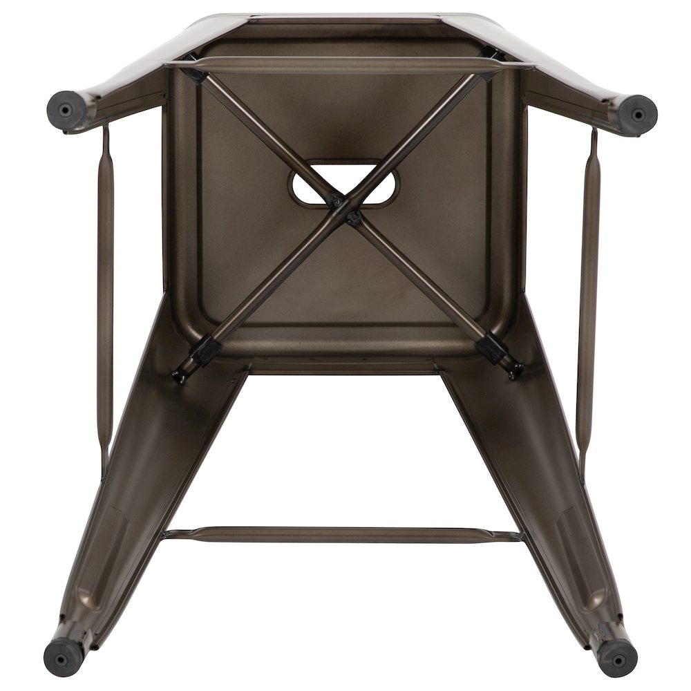 Modern Industrial Metal Stool in Gun Metal Gray. Picture 12