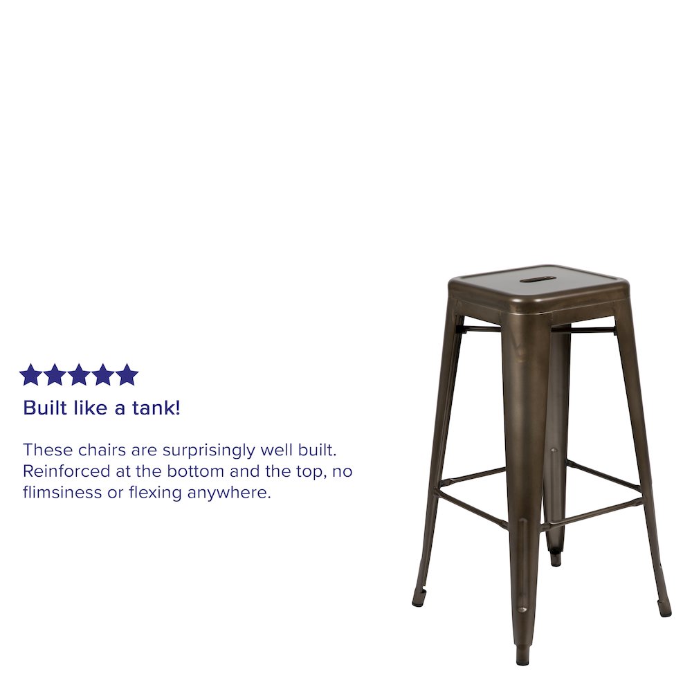 Modern Industrial Metal Stool in Gun Metal Gray. Picture 5