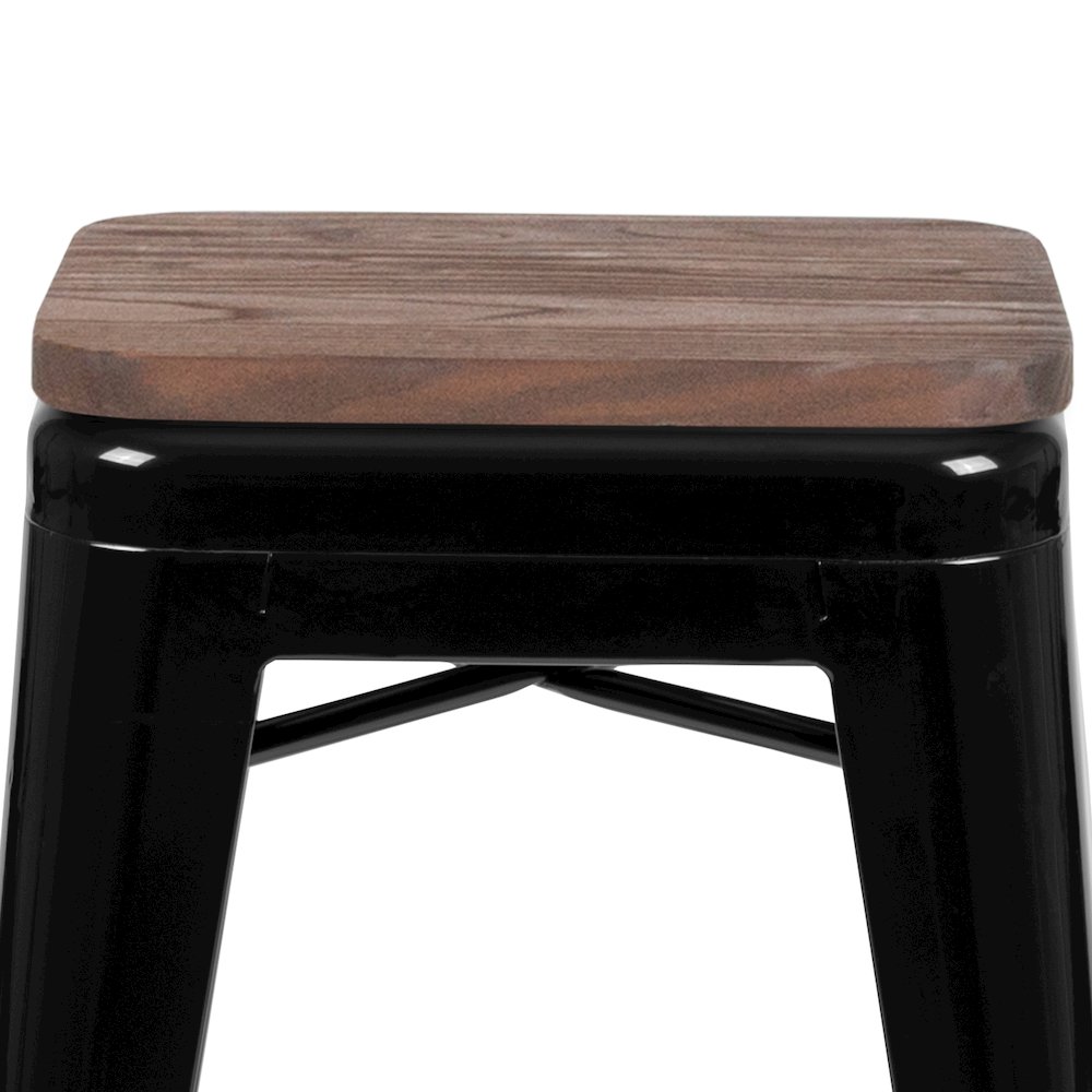 Set of 4 Modern Industrial Metal Stools in Black. Picture 7